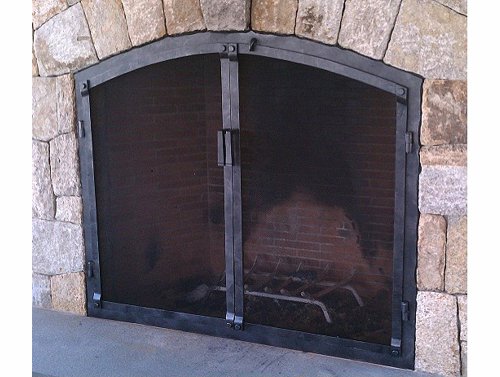 DF2M Contemporary Arched Fireplace Door