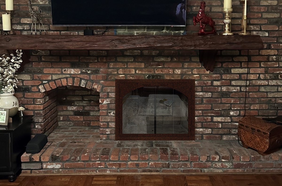 Carolina Square Arched Fireplace Door