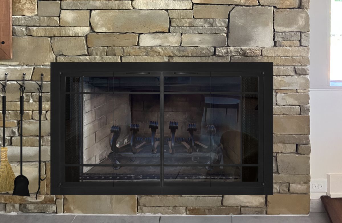 Flat Steel Fireplace Door