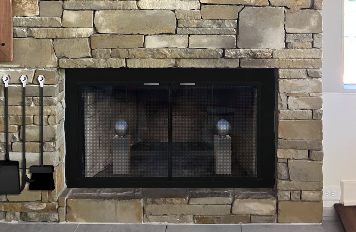 Flat Steel Fireplace Door
