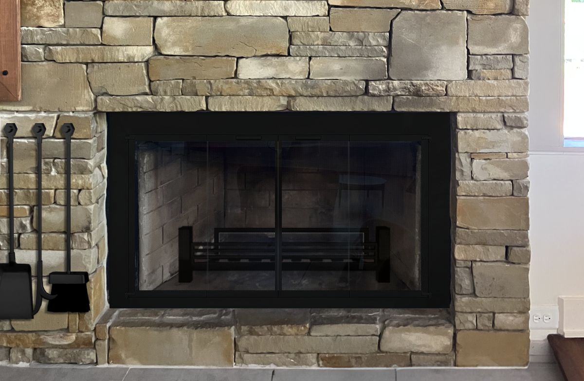 Flat Steel Fireplace Door