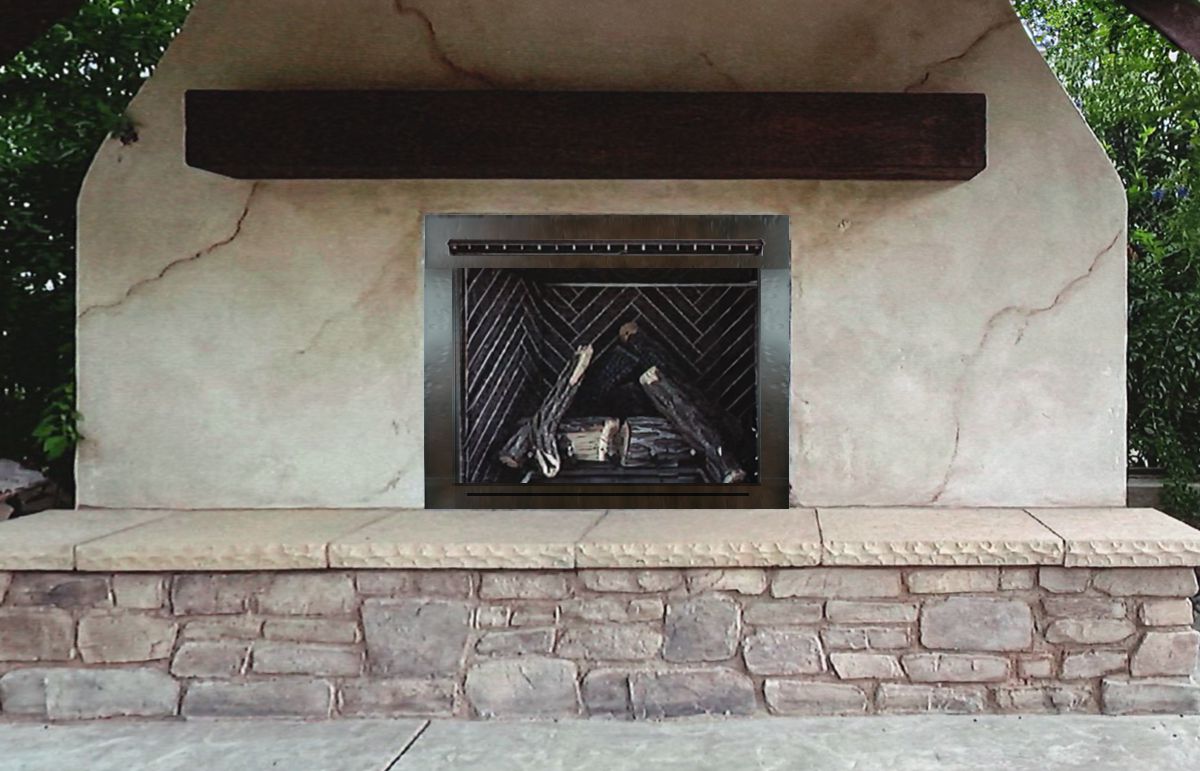 Wrought Iron Outdoor Ventless Fireplace Surround