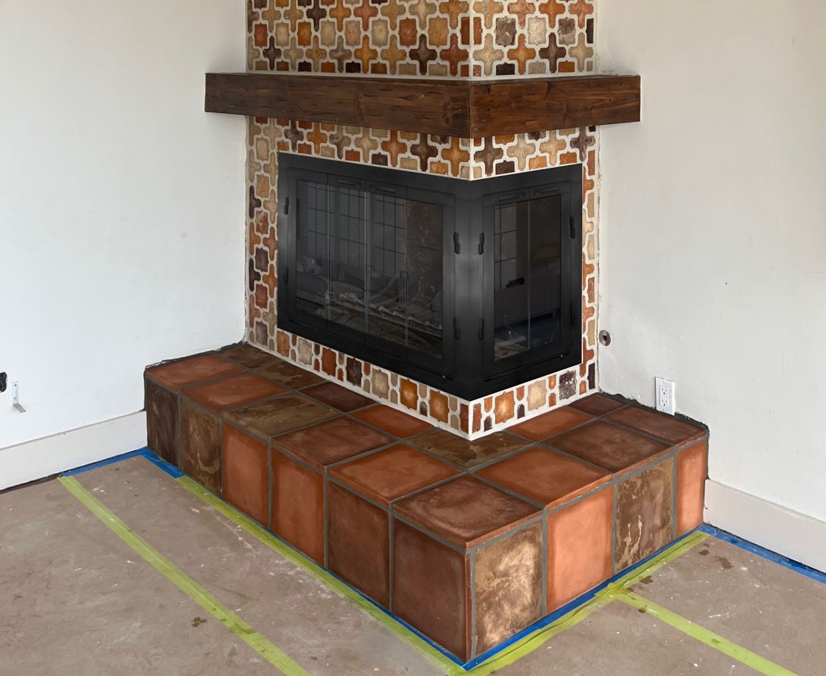 Wrought Iron Fireplace Door