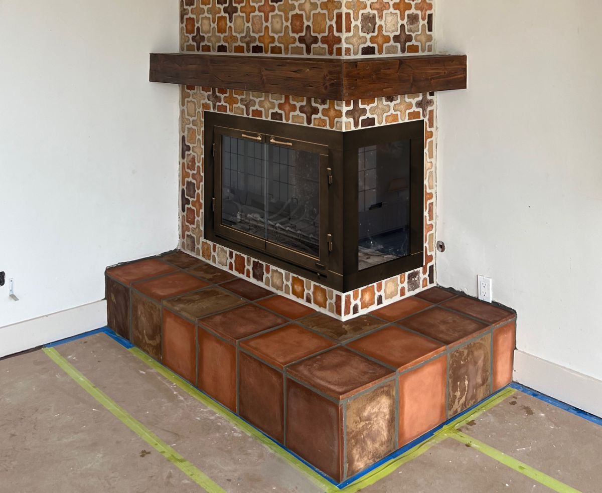 Wrought Iron Fireplace Door