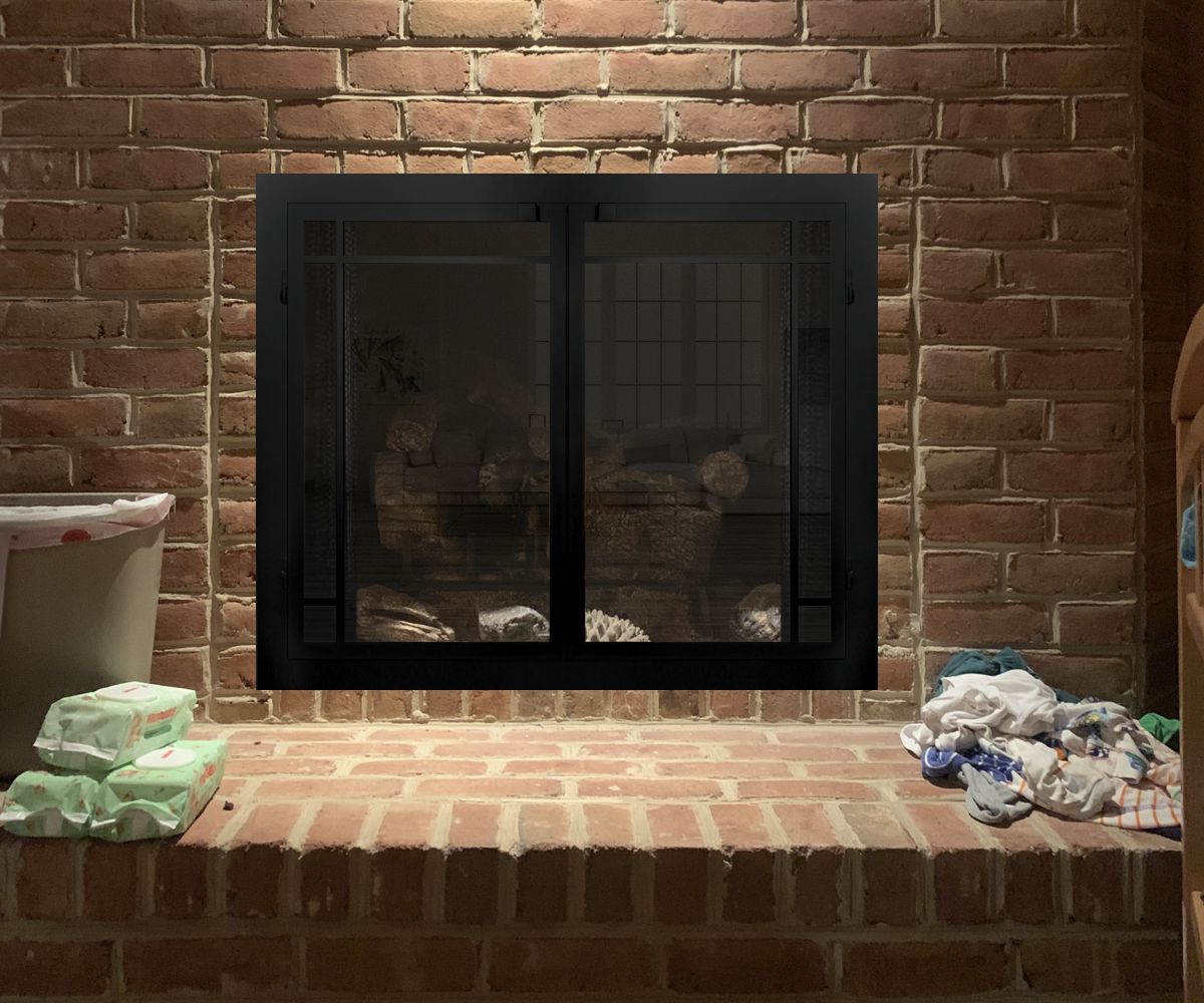 Flat Steel Fireplace Door