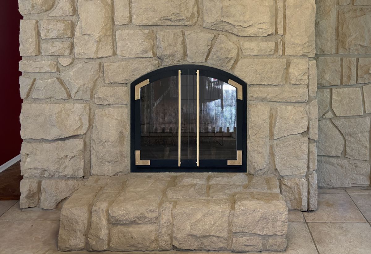 Wrought Iron Fireplace Door