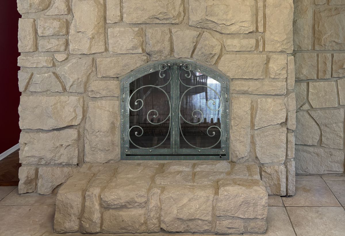 Wrought Iron Fireplace Door