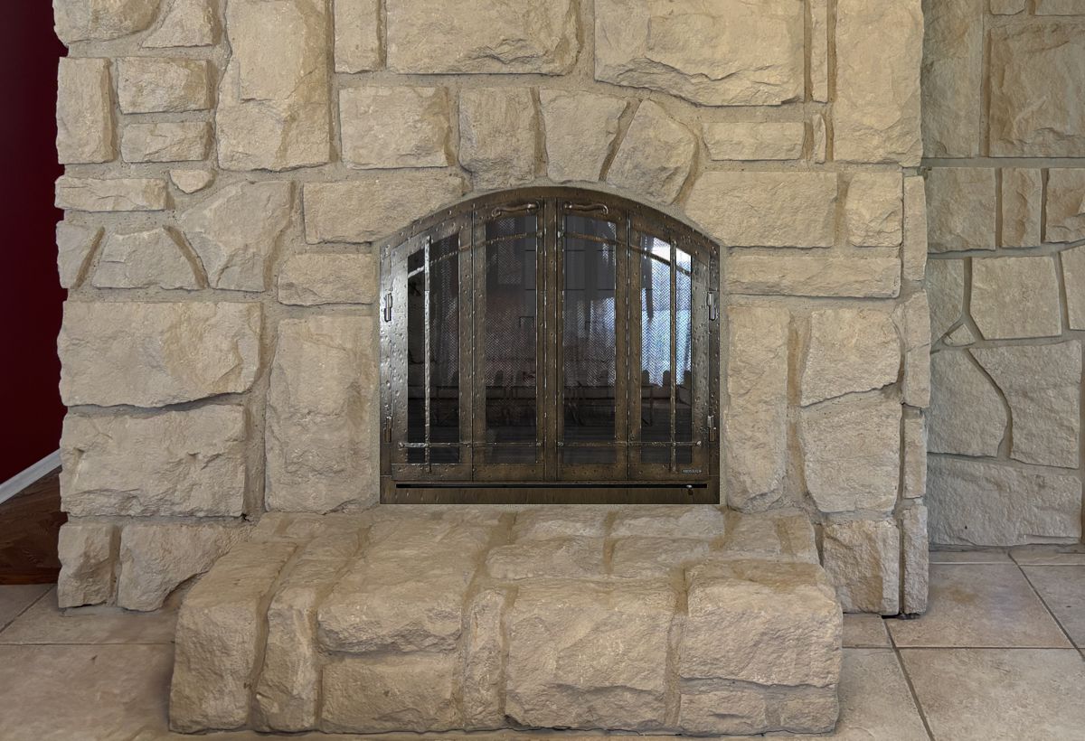 Wrought Iron Fireplace Door