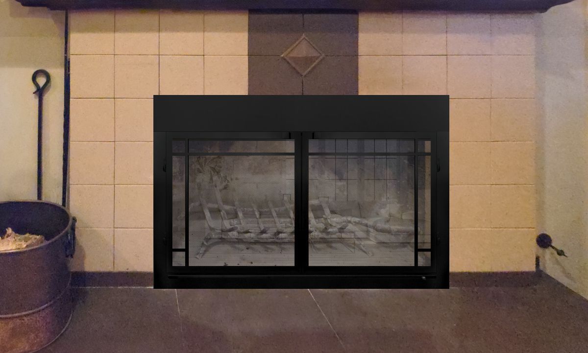 Flat Steel Fireplace Door