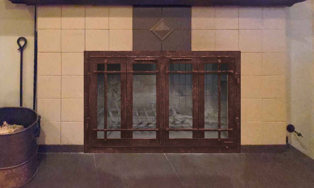 Wrought Iron Fireplace Door
