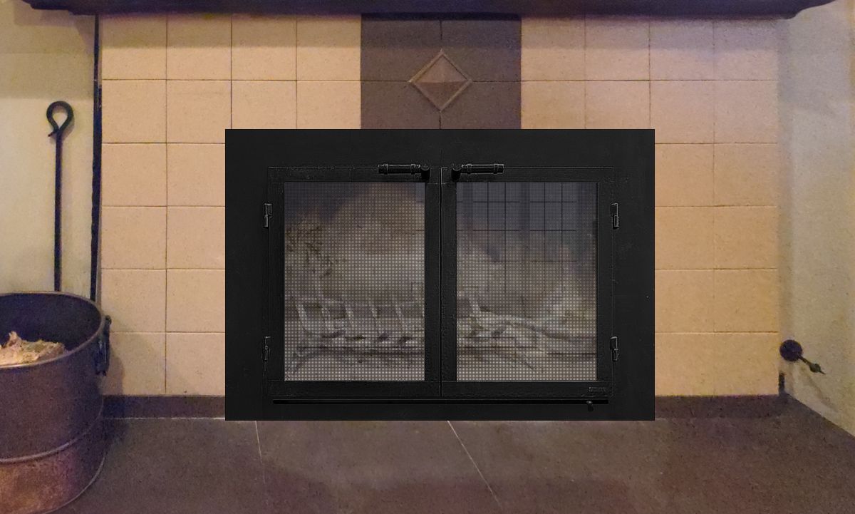 Wrought Iron Fireplace Door