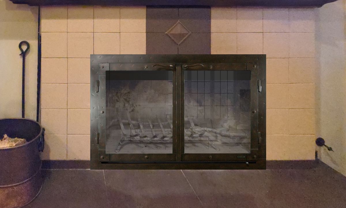 Wrought Iron Fireplace Door