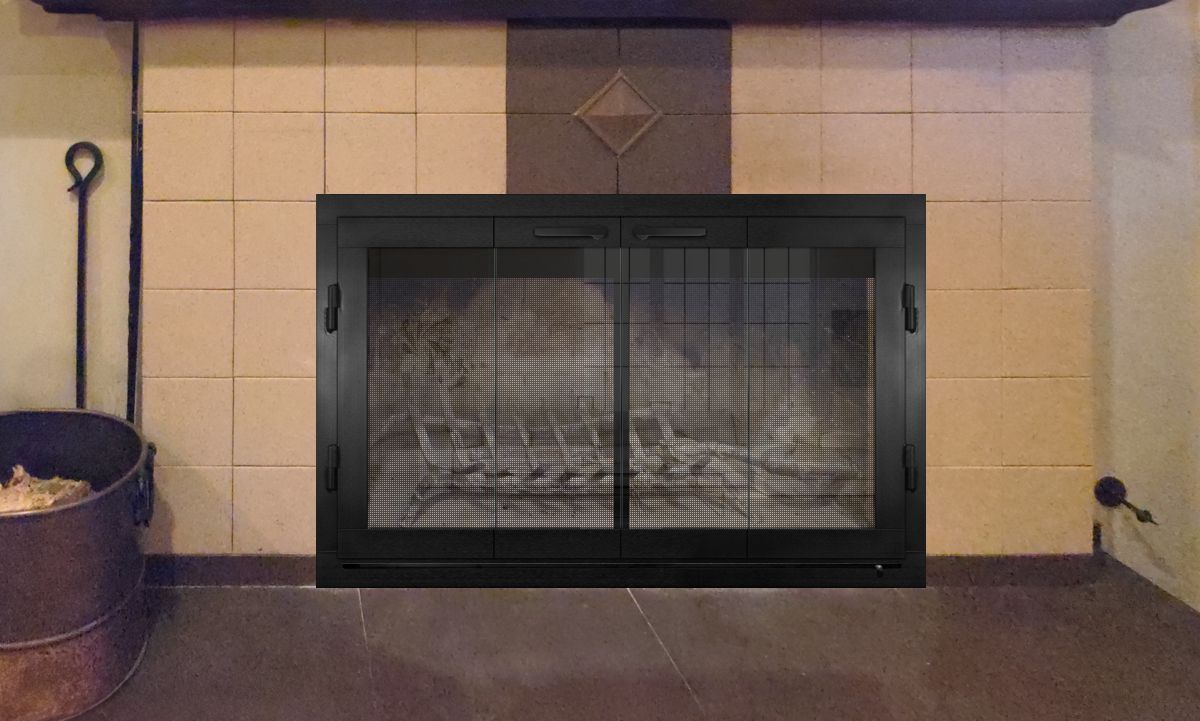 Wrought Iron Fireplace Door