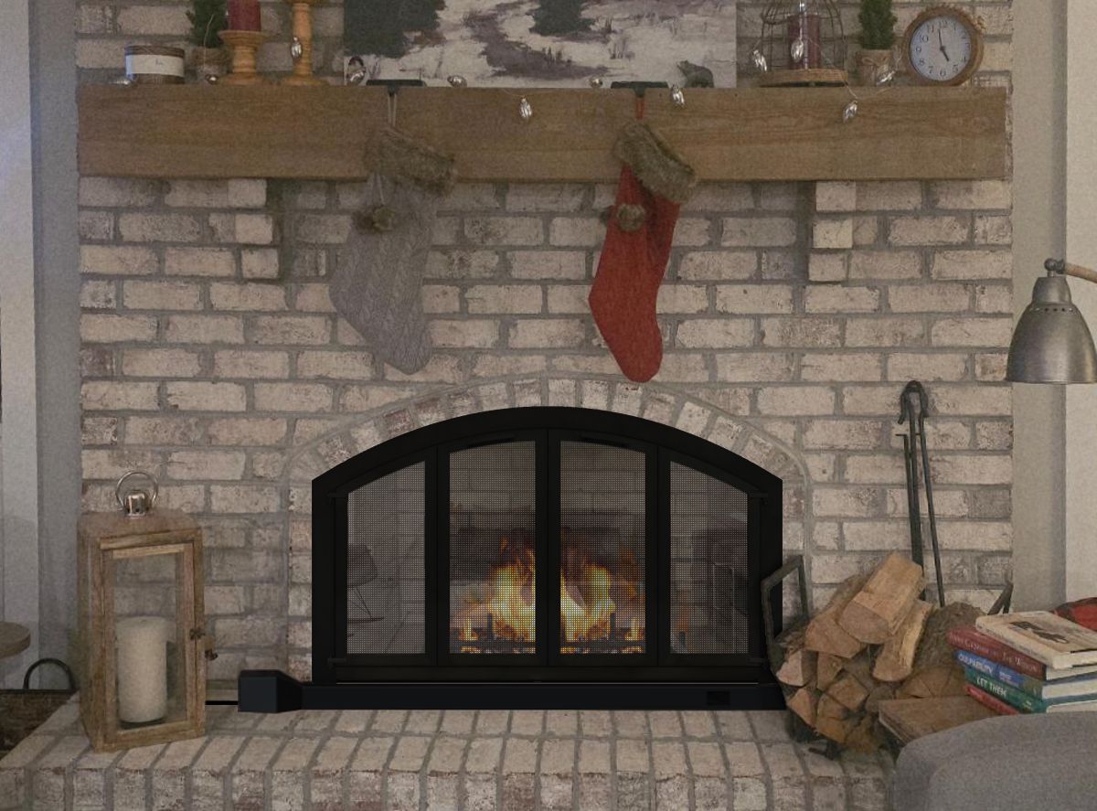 Flat Steel Fireplace Door