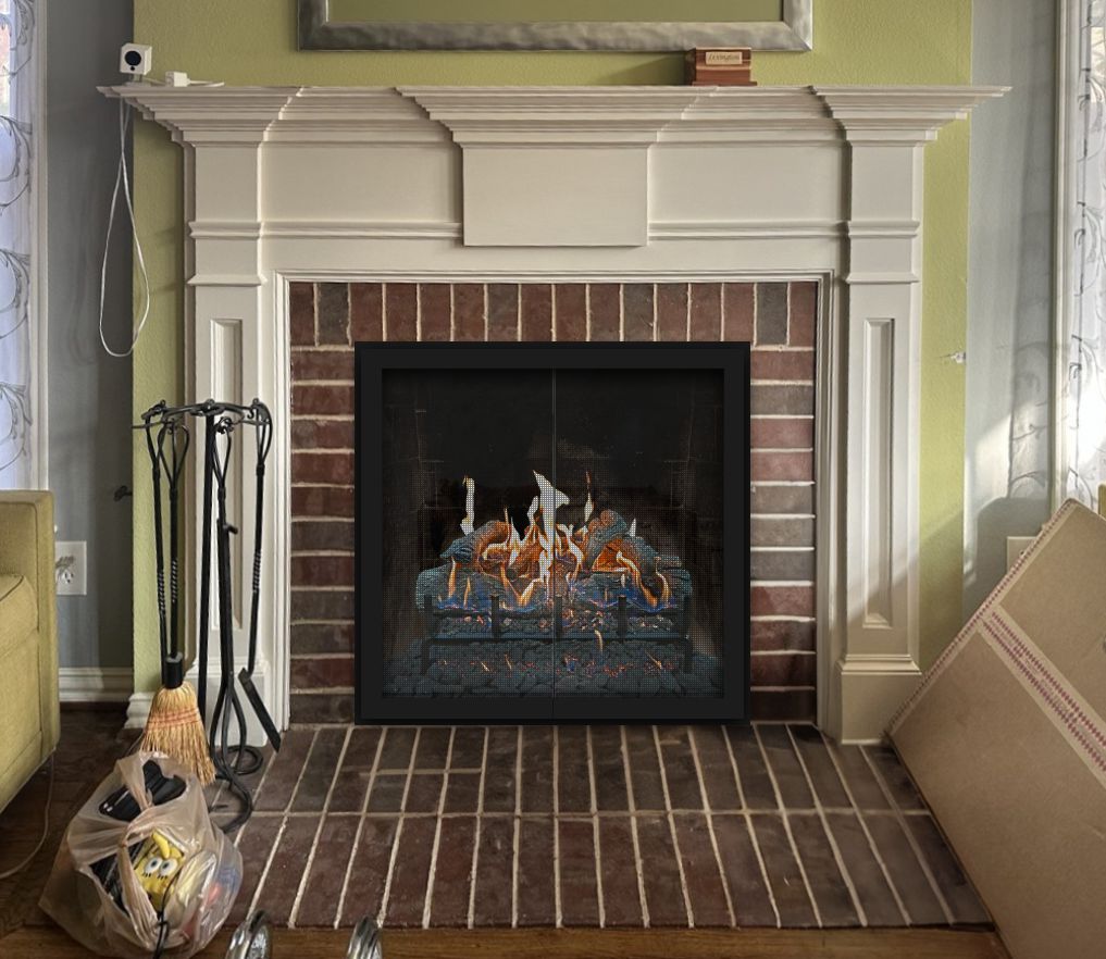 Modern-1 Flat Steel Fireplace Door