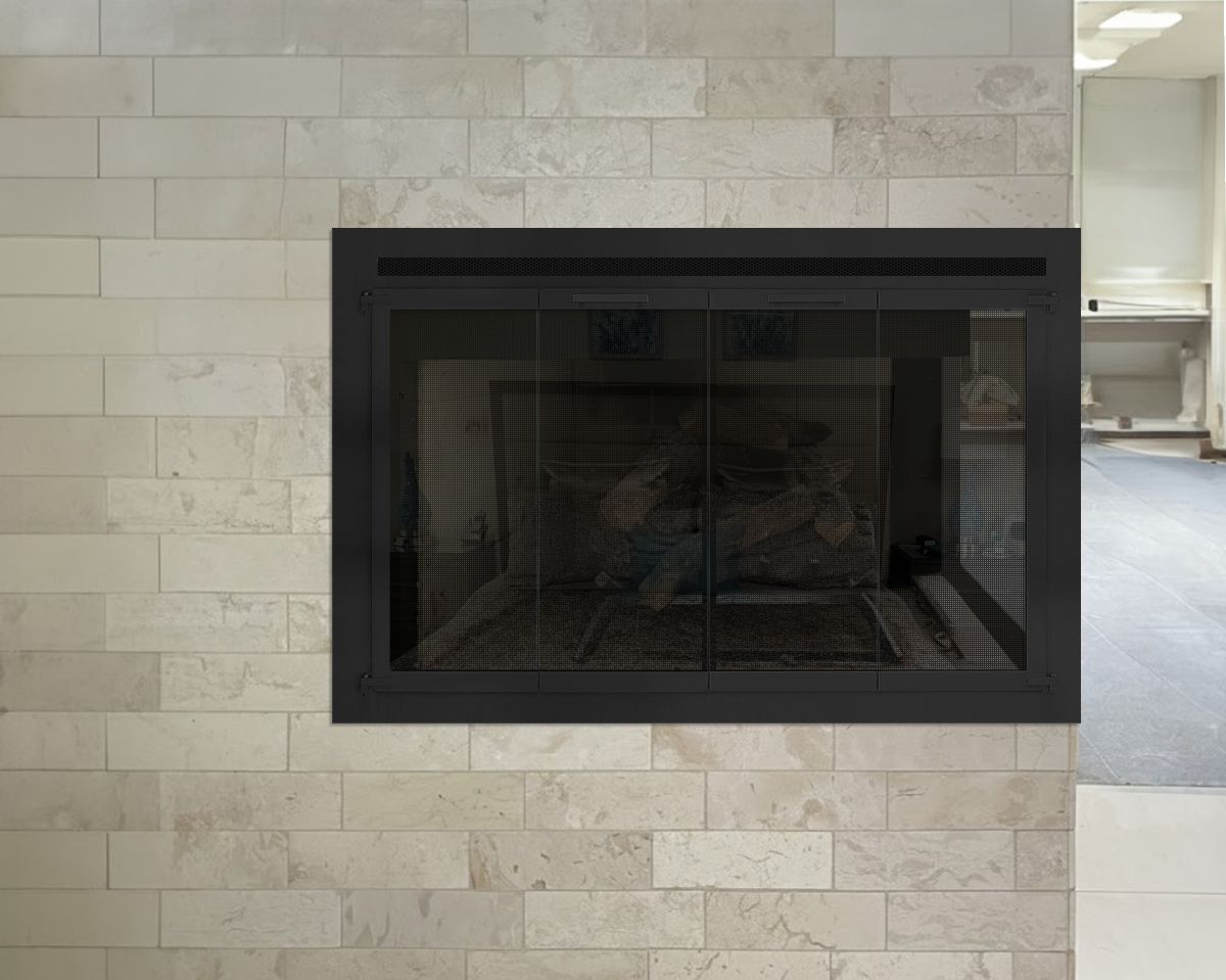 Flat Steel Fireplace Door