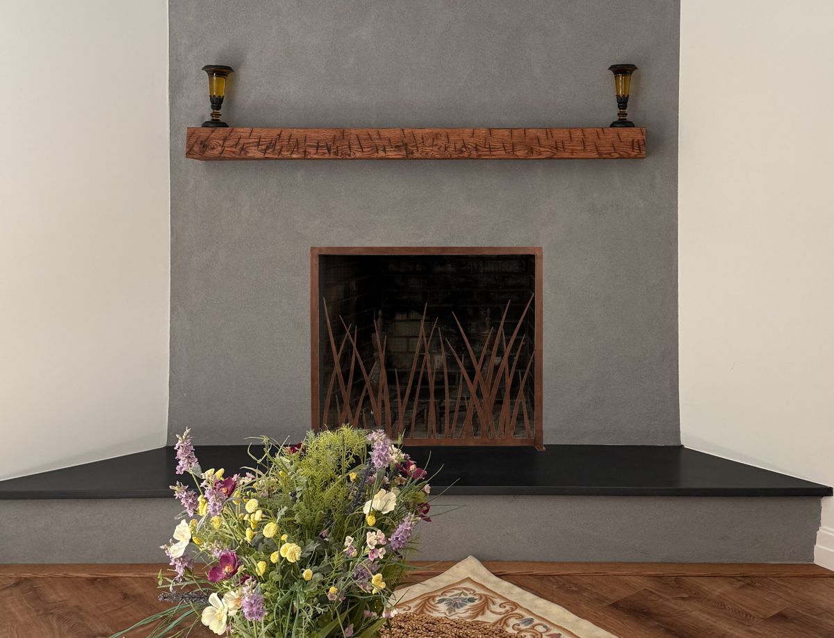 Copper Plated Solid Brass Fireplace Screen