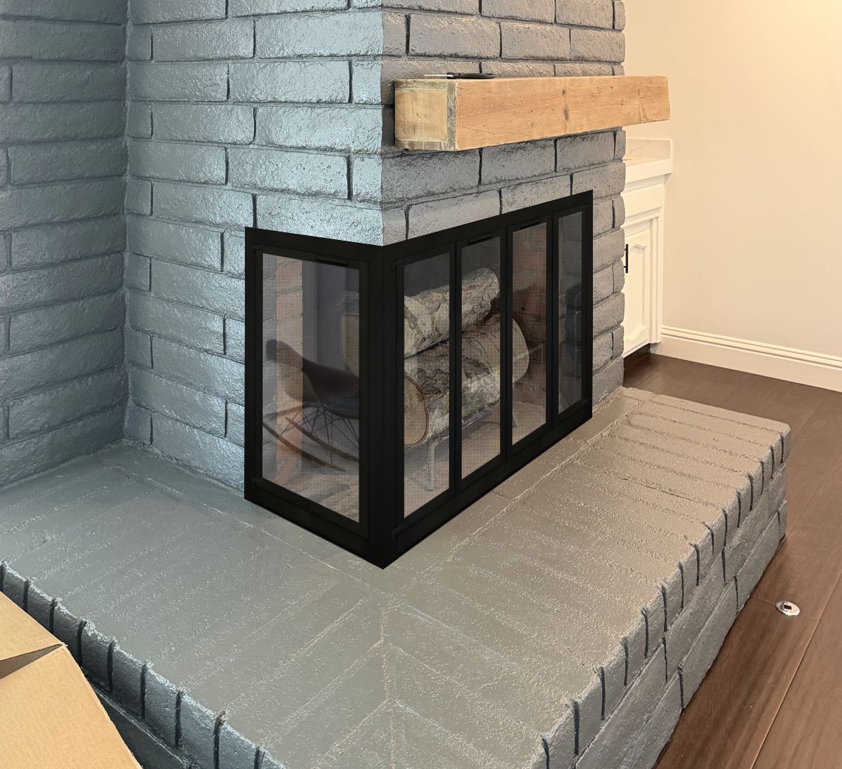 Flat Steel Fireplace Door